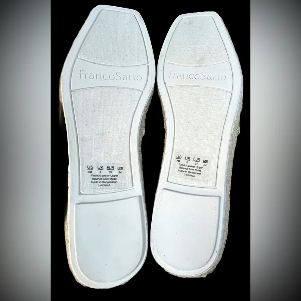 NIB Franco Sarto Slip-On Kenna Espadrilles in Natural, Size 7M